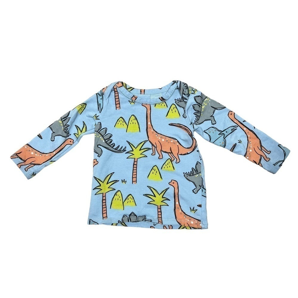 Tea Collection Infant Boys All Over Dinosaur Print Long Sleeve Shirt 0-3 Months